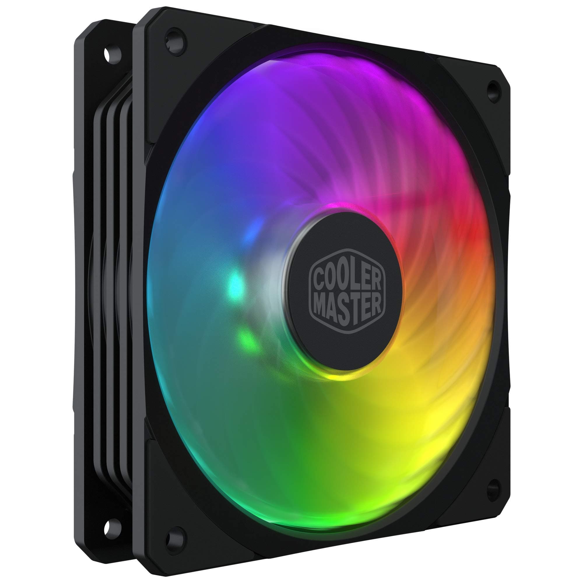 Cooler Master MasterFan SF120R ARGB Square Frame Fan, ARGB 3-Pin, 16 Independently LEDs, Cable Management, PWM Control for Computer Case, CPU Air Cooler & Liquid Radiator