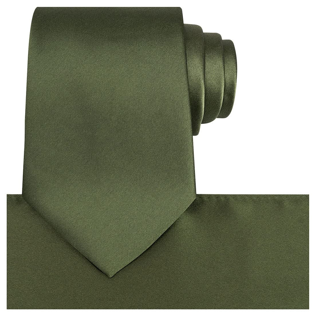 Satin Tie Set Solid Ties Mens Necktie + Pocket Square