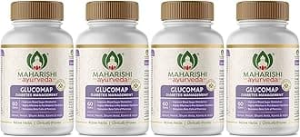 Maharishi Ayurveda Glucomap for Diabetes Management | With Jamun, Karela, Neem, Arjuna | Help Control Blood Sugar Levels| Natural Glucose Regulator | Helps in Blood Sugar Metabolism | 60 Tablets Pack of 4