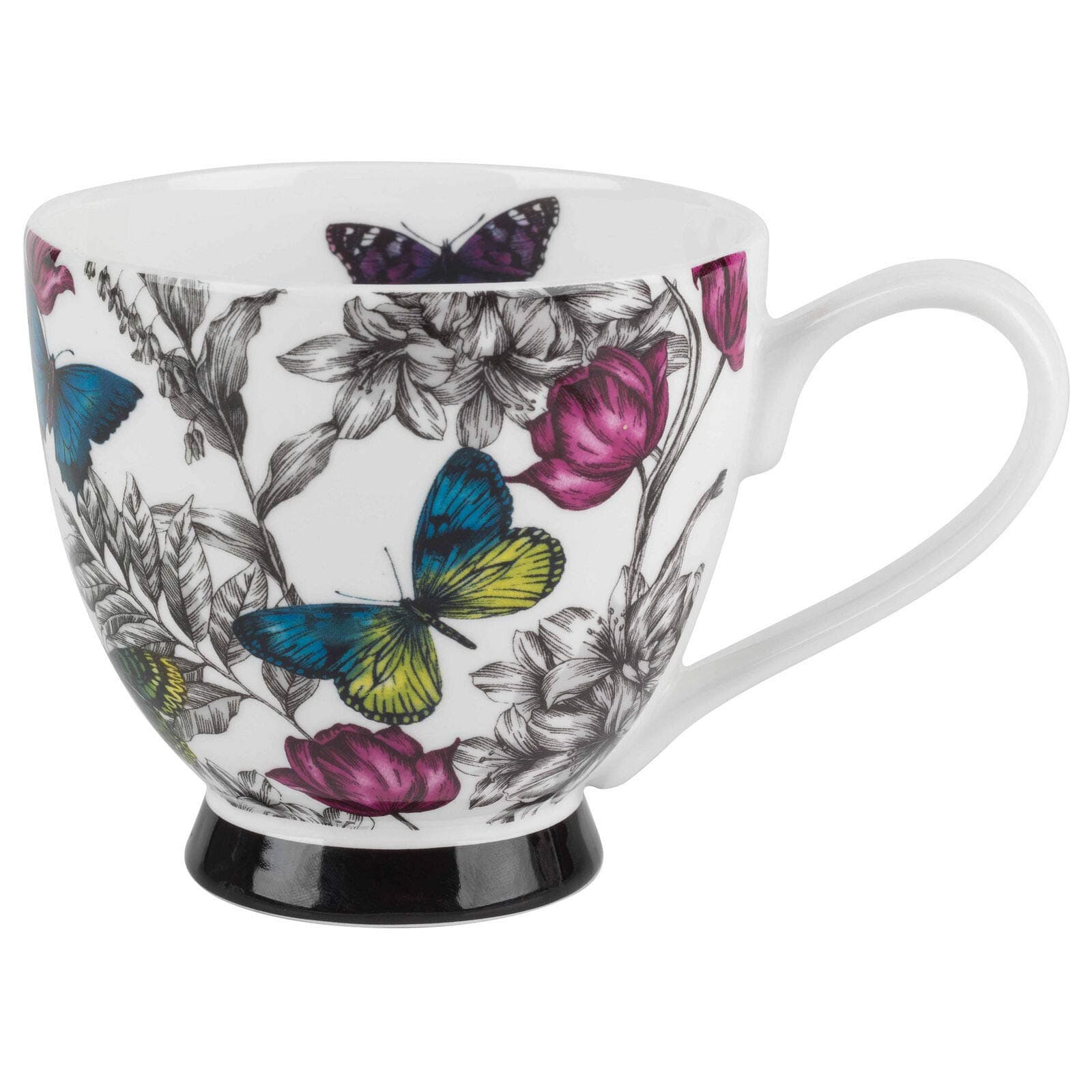 Portobello CM06357 Butterfly Flora Bone China Footed Mug