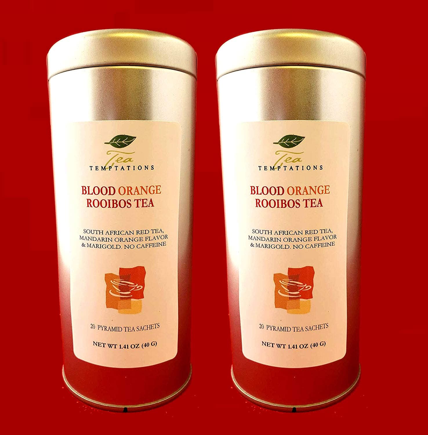 Blood Orange Rooibos Tea in Pyramid Sachets (2 Pkg Bundle)