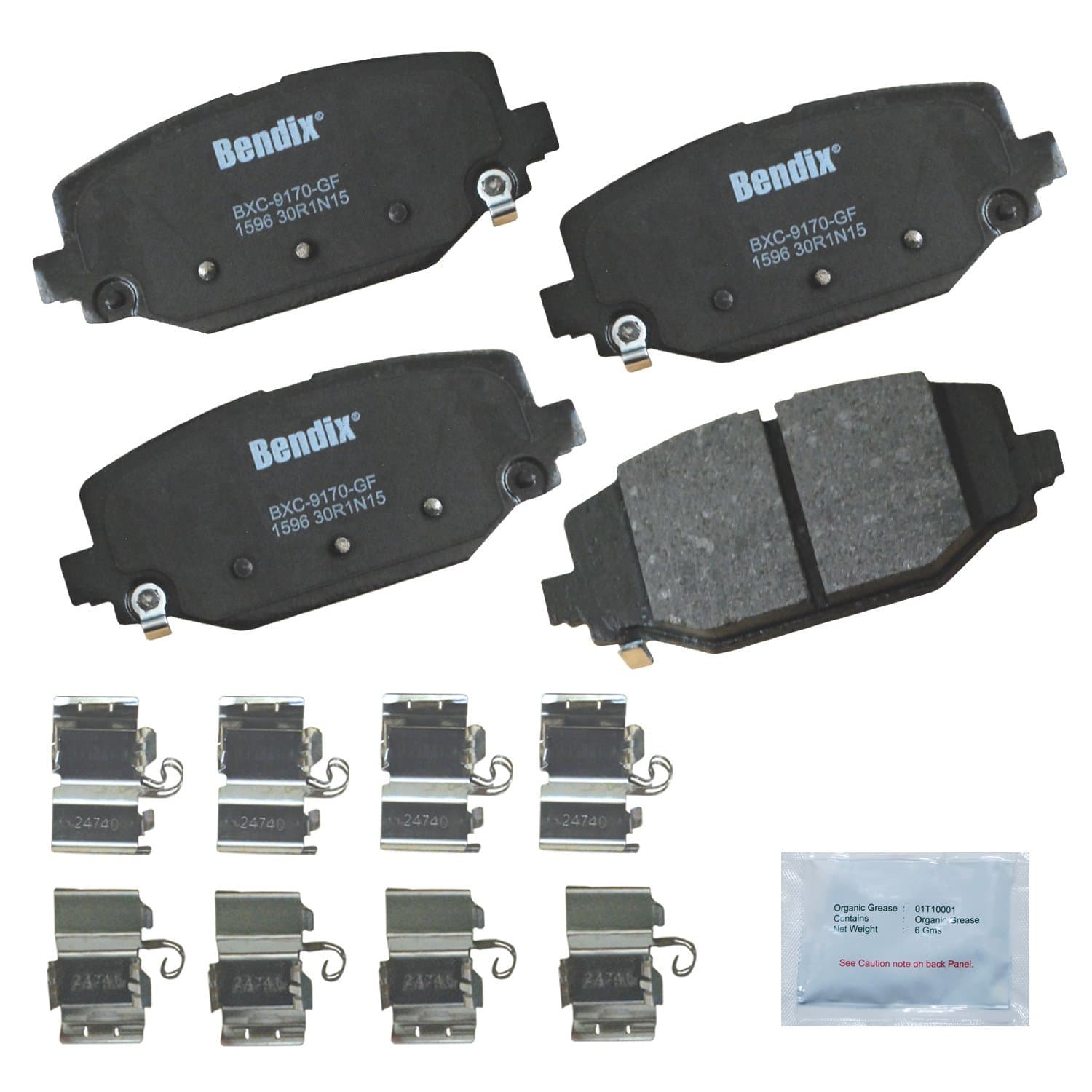 Priority1 CFC1596 Ceramic Rear Brake Pads for Select Models Chrysler Grand Caravan, Town & Country, Dodge Journey, Ram C/V, Volkswagen Routan