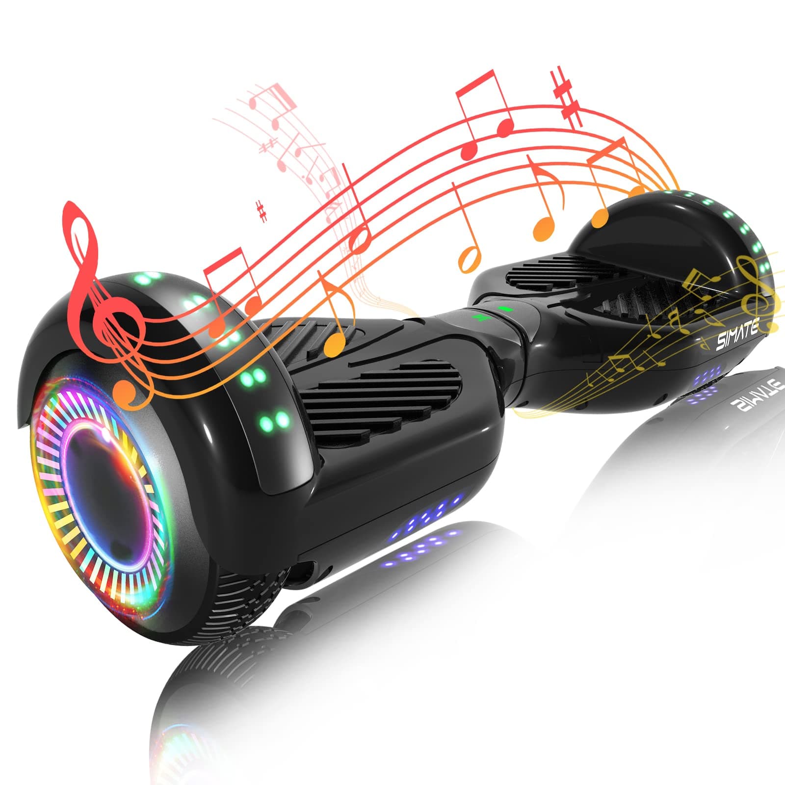 SIMATE Hoverboard, Bluetooth All Terrain Hover Boards with LED Lights and APP Control, Gifts for Kids Adults Girls Boys, for All Ages