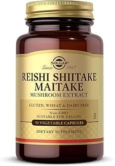 SolgarReishi Shiitake Maitake Mushroom Extract - Vegetable Capsules - Pack of 50 - Combination of Japanese Mushrooms - Gluten Free - Vegan