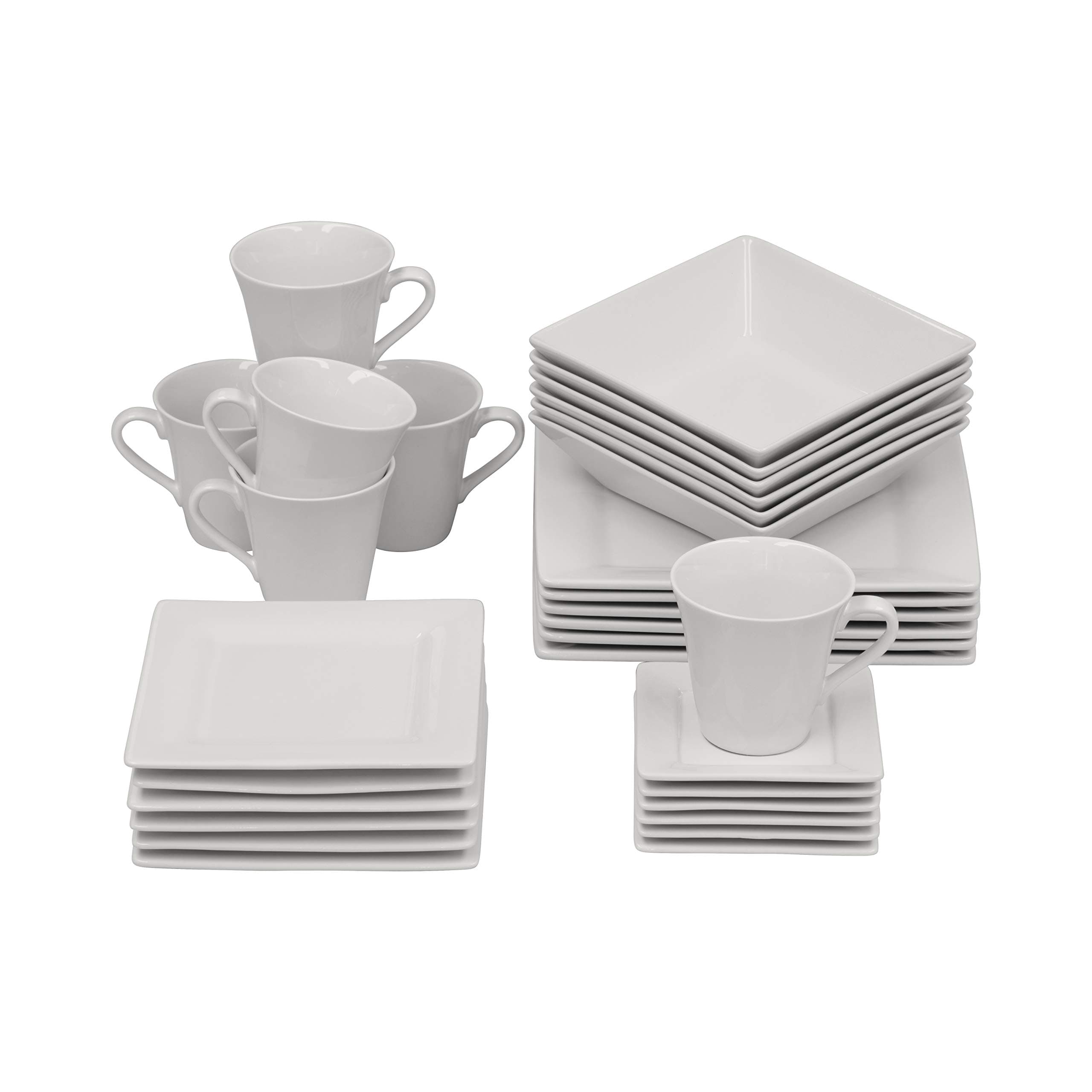10 Strawberry Street Nova Square 30 pc Dinnerware Set, Cream White
