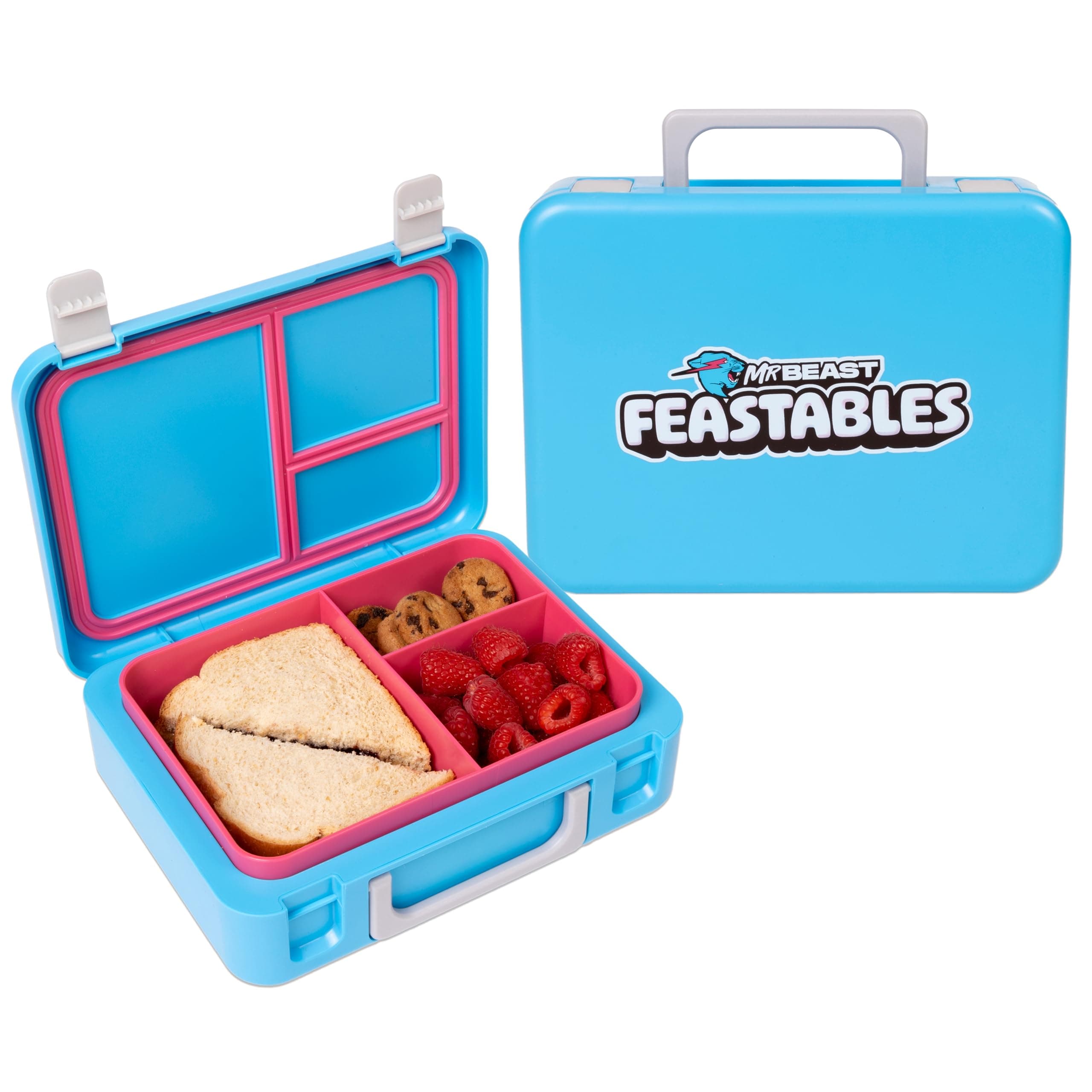 Feastables Mr Beast Lunchbox with Adjustable Compartments, Food Storage Container, Bento Lunch Box Mr. Beast Merch