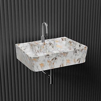 Designer Ceramic Table Top Wash Basin For Bathroom | Wall Hung Washbasin | Wall Mounted Bathroom Sink | Wash Basin For Restaurant, Hotel (16 x 12 x 5 Inch)