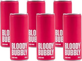 BLOODY BUBBLY LITCHI SODA | Naturally Flavoured Soda | 44 Cal Per Can | No Added Artificial Flavours, Colours & Preservatives (250ml Each)