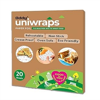 Uniwraps Food Wrapping Paper Sheets | Wrap Roti, Parantha, Sandwich, Burger & More! Keep Food Safe & Fresh | 10x12 Inches, Pack of 20 Sheets