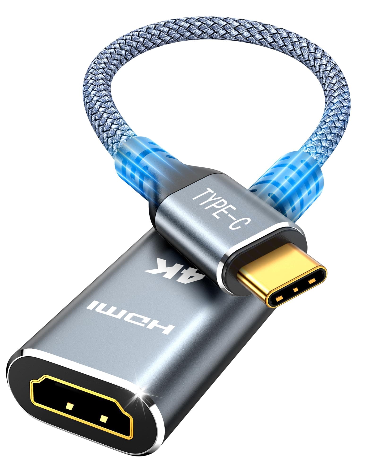 Highwings High Speed 18Gbps HDMI Extension Cable 1.5FT, Short 4K@60Hz HDMI Extender Cable Male to Female Adapter, Support 3D, 1080P, 2160P Compatible with PS 4/3, Roku/Fire TV Stick, Blu Ray Player