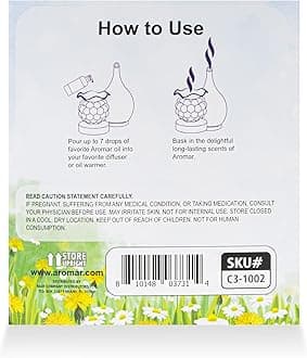 AROMAR Premium Fragrance Oil, 2oz Bottle 3 Pack Long Lasting Aromatic Scent, Fresh and Revitalizing Aromatherapy for Living Room, Bedroom, and Kitchen 2oz Spring & Flowers