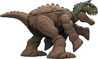 Mattel Jurassic World Fierce Changers 2-in-1 Dinosaur Action Figure, Double Danger Toy Transforms from Stegosaurus to Carnotaurus in 11 Steps