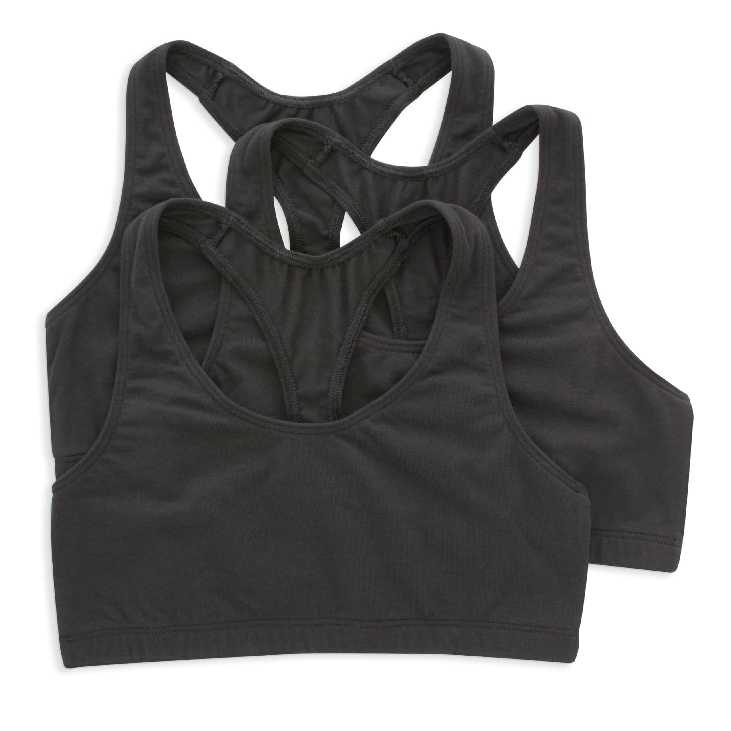 Women's Racerback Cotton T-Back Bralette (3 Pack)
