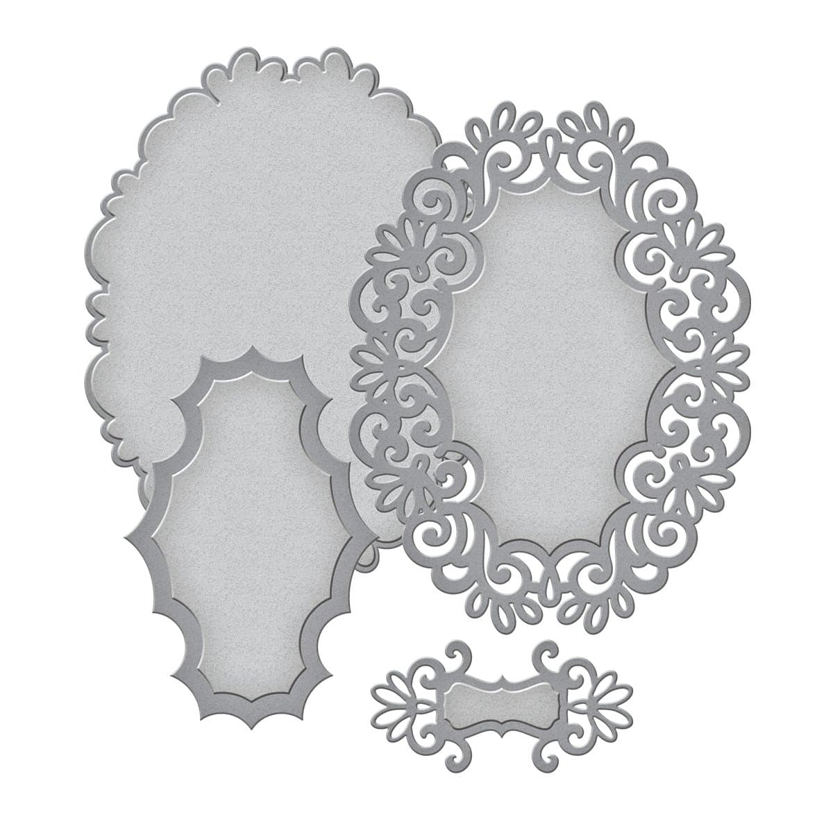 Spellbinders S4-447 Shapeabilities Heirloom Oval Etched/Wafer Thin Dies