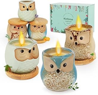 Scented Candles Sets Gifts for Women, Owl Gifts for Women, 6 Pack Novelty Owl Aromatherapy Candle Bulk Gift Owl Candles Six