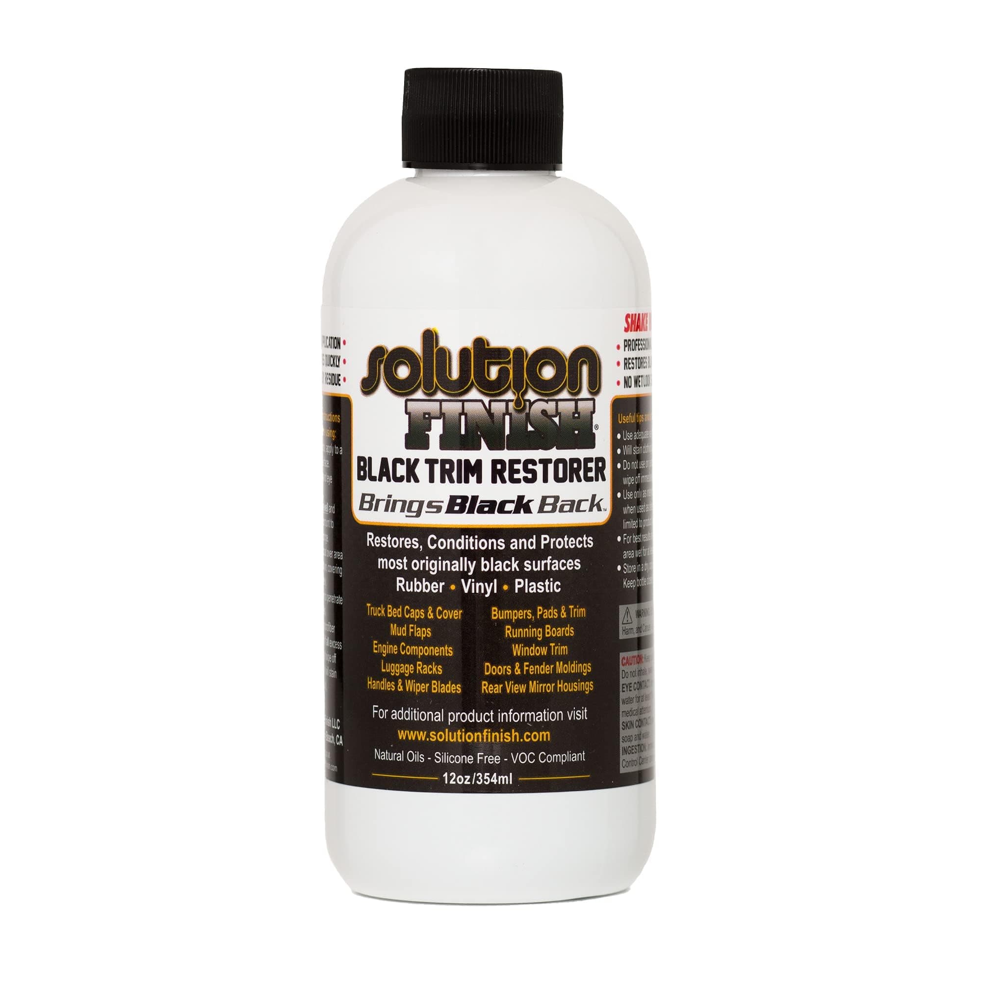 (350ml) - Solution Finish Black Plastic & Vinyl Restorer - Use for Car and Truck Detailing - 11.8 fl oz (350 ml)