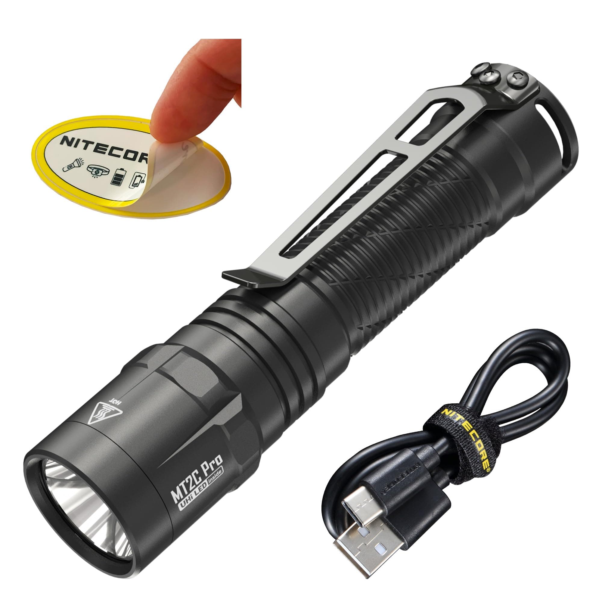 Nitecore MT2C Pro 1800 Lumen EDC Flashlight, USB-C Rechargeable, High Efficient LED, Long Runtime, Long Throw, Slim, Lightweight for Everyday Carry, Glove Box or Outdoor