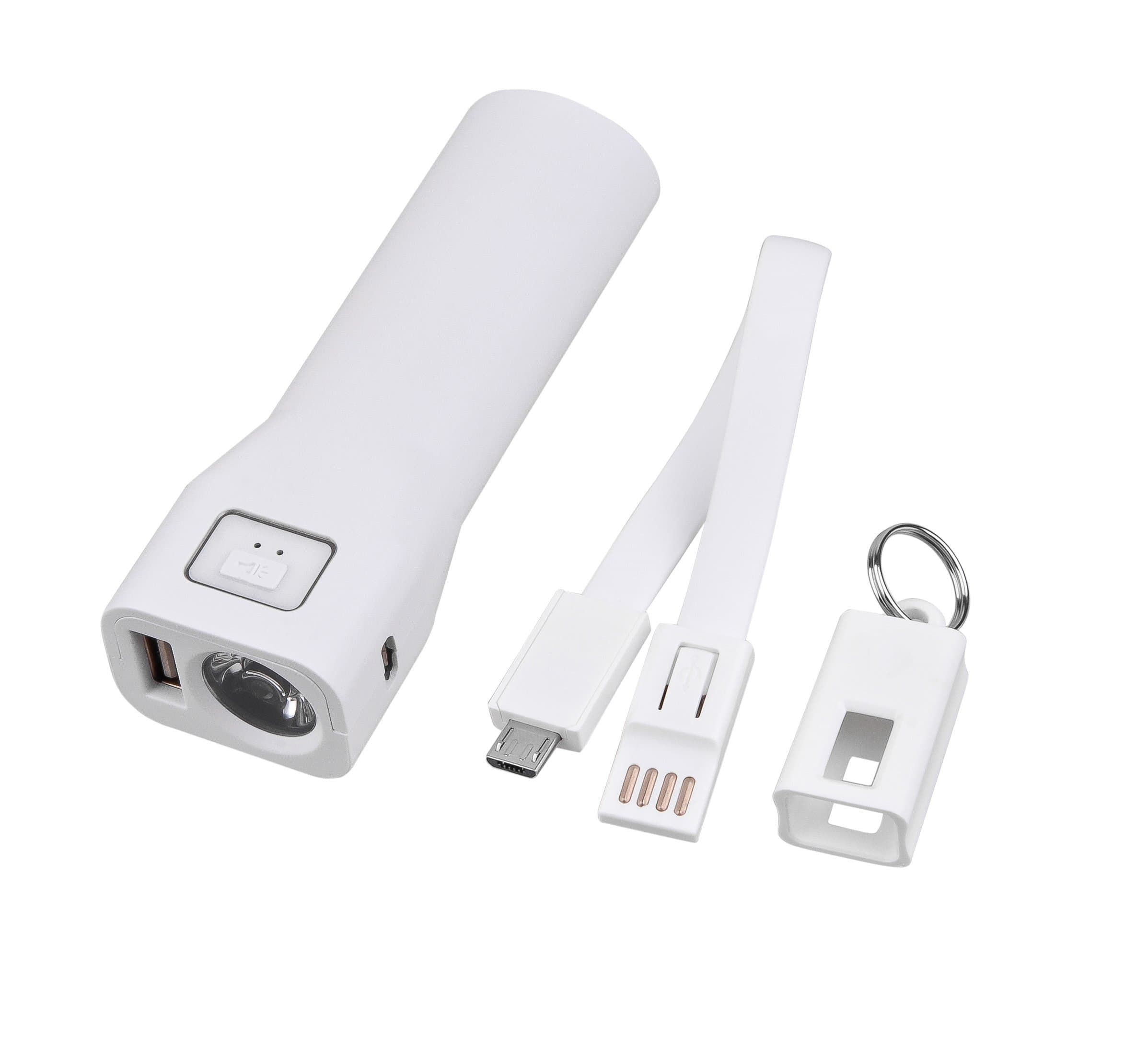 LNMBBS Rechargeable LED Flashlight,Pocket-Size, Super Bright with 2000mAh External Battery Pack Portable Charger, A Universal Mini Power Bank, Perfect for Camping, Hiking, Cycling (White)