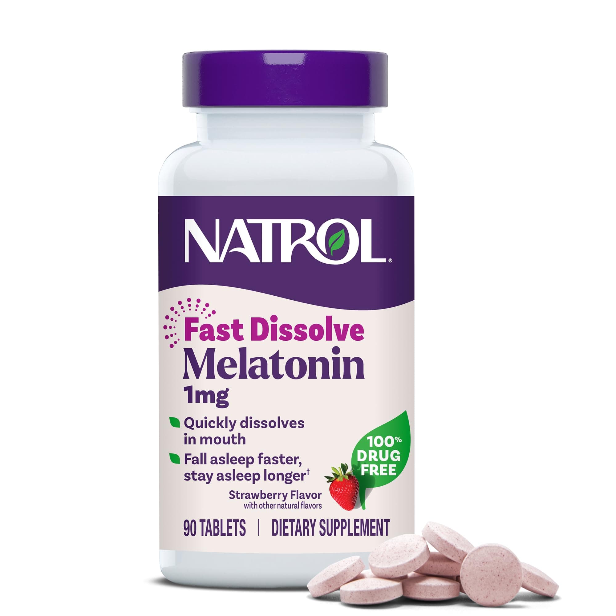 Fast Dissolve Melatonin 1 mg, Sleep Support for Adults