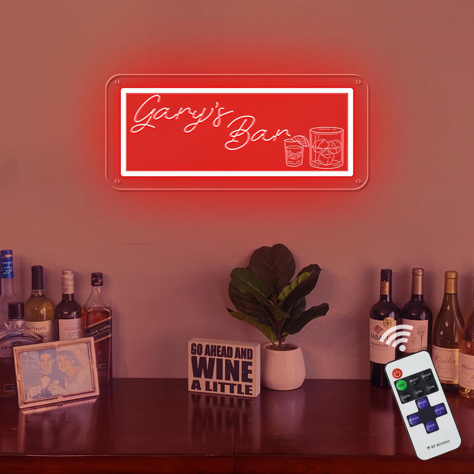 Custom Bar Neon Sign - Personalized LED Neon Light for Home Bars, Man Cave, Pubs | Dimmable Customizable Light Up Sign for Wall Decor, Unique Gift for Men/Dad