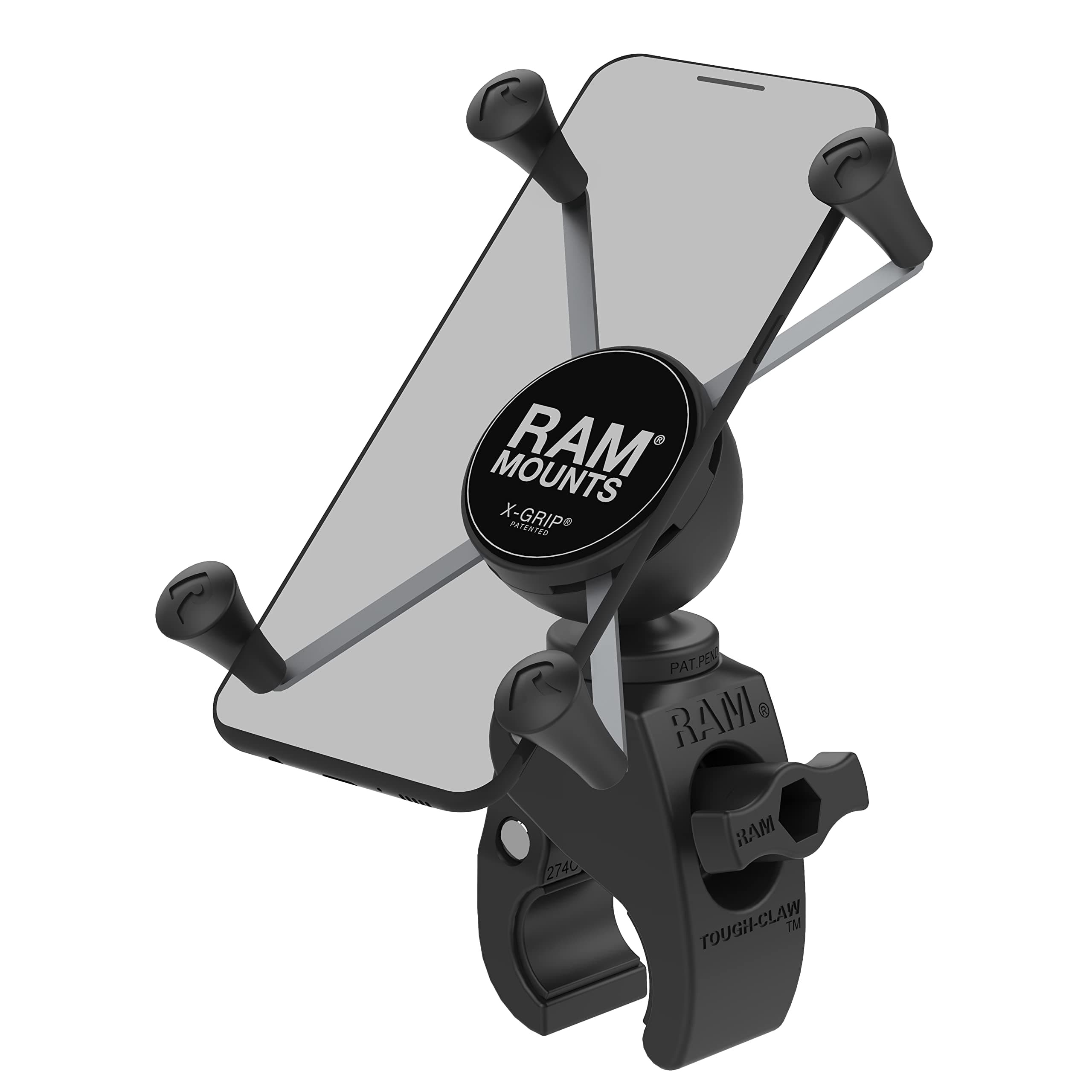 X-Grip Large Phone Mount with RAM Snap-Link Tough-Claw RAM-HOL-UN10-400U for Motorcycle, ATV/UTV, Bike