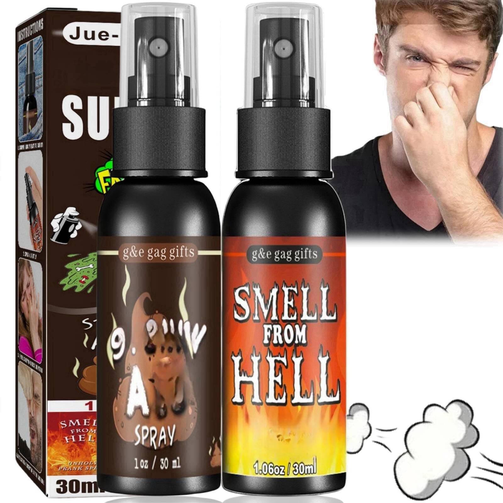2Pcs Tricky Liquid Fa/rt,Interesting Sti/nky Spray,Tricky Liquid Fa/rt Spray Set,Stink Bo/mbs for Adults,Very Smelly F/art Sp/ray,F/art Bo/mbs,Pra/nks Smelly Toy,Sm/elly Stench,Extra Strong Stink