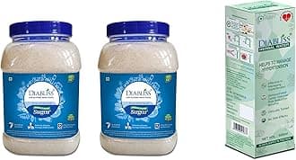 Diabliss Diabetic Friendly Sugar 1Kg Jar Pack of 2 and Hypertension Management Herbal Water 500ml - Low Glycemic Index (GI)