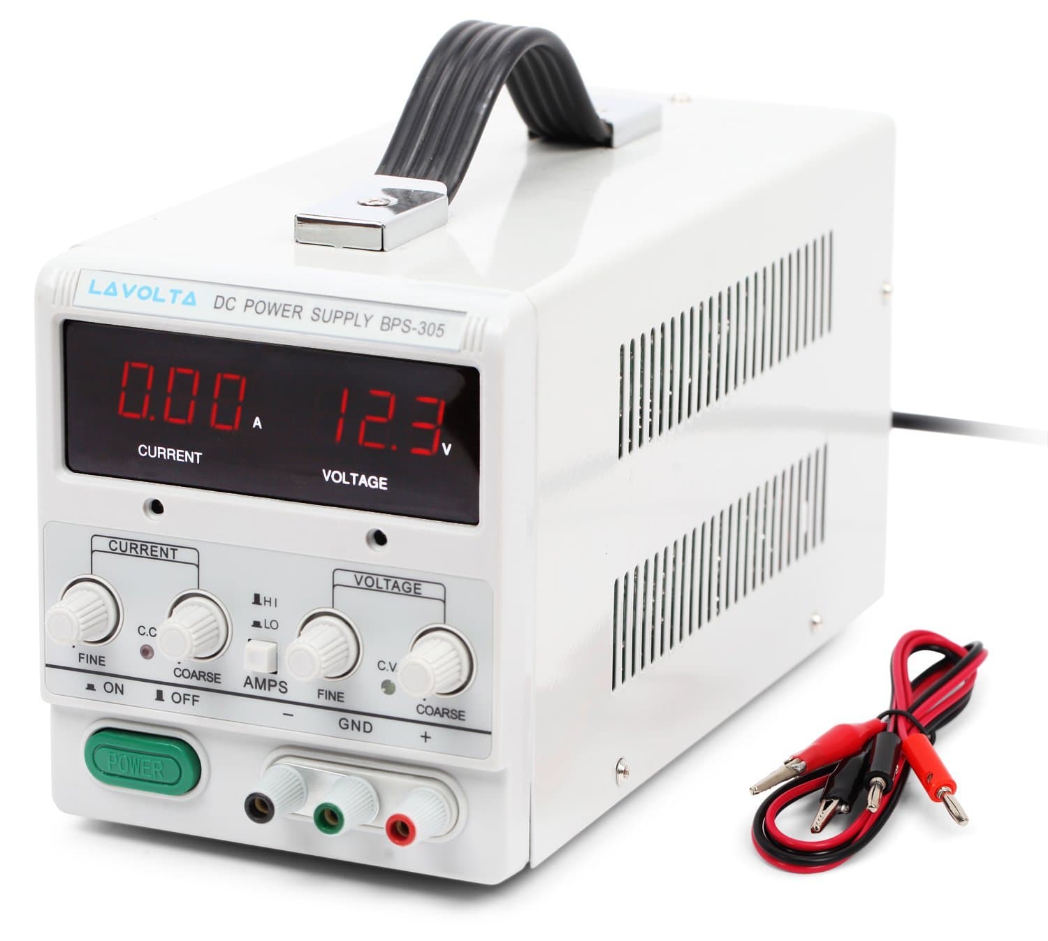Crescent Enterprises Lavolta Bps305 Variable Linear Dc Power Supply 0 30V 0 5A Regulated Adjustable Lab Kit With Alligator Leads Us Power Cord