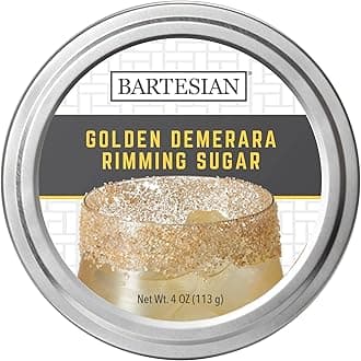 Golden Demerara Sugar Cocktail Glass Rimmer - Dessert Cocktails Flavored Sweet Rimming Garnish for Bar Drink Glasses - Professional Home Bartending Mixology Supplies