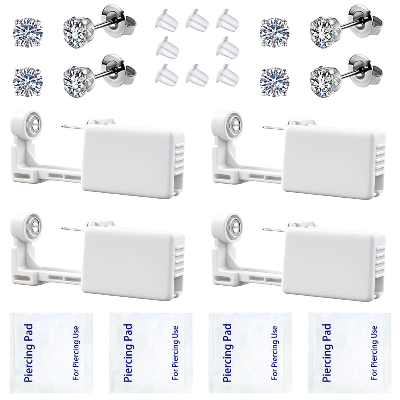 SLVIEKAE Ear Piercing Kit, Disposable Ear Piercing Gun Preloaded CZ Earring S...
