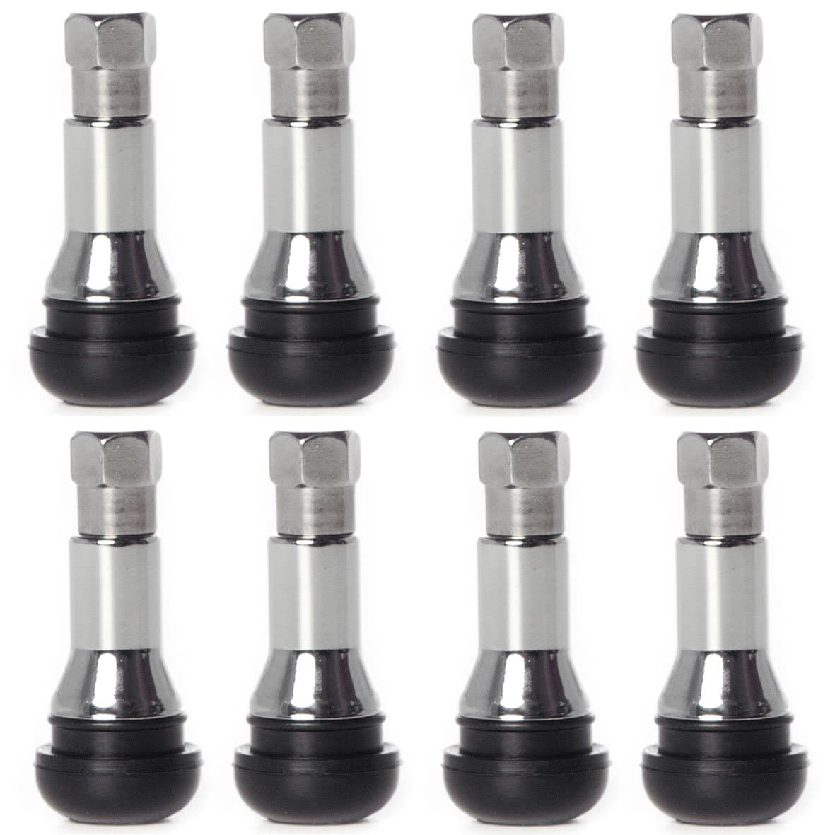 Circuit Performance Chrome Rubber Valve Stems TR413 30mm (8 Pieces)