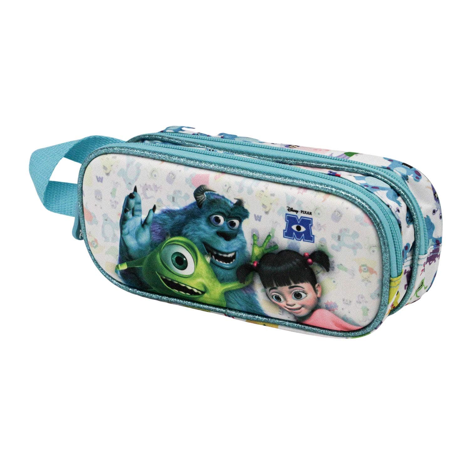 Monsters Inc Mike and Sully-3D Double Pencil Case, Multicolour, Multicolour, One Size, 3D Double Pencil Case Mike and Sully