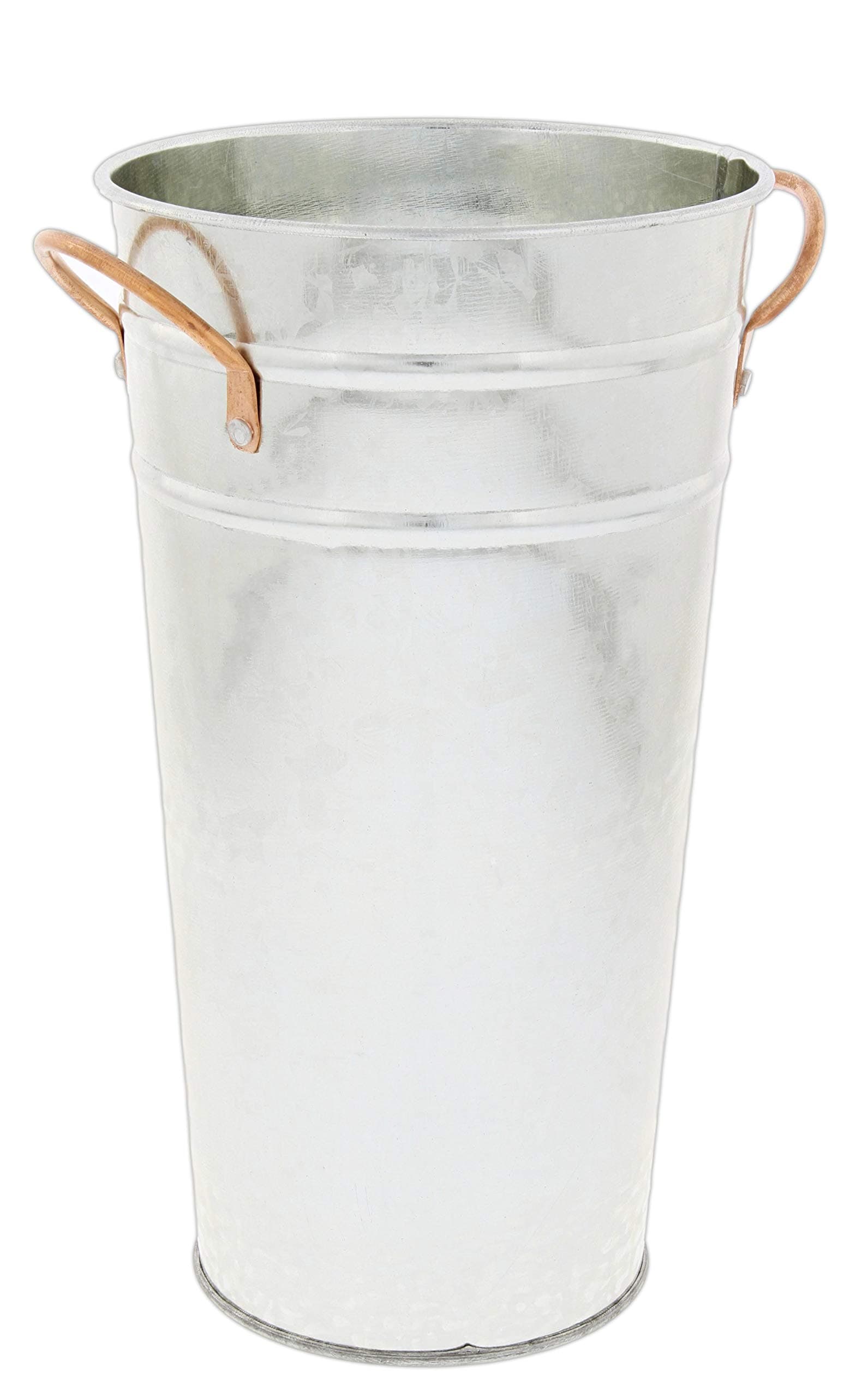 Tall Galvanized Metal Bucket Planter, 8.5"