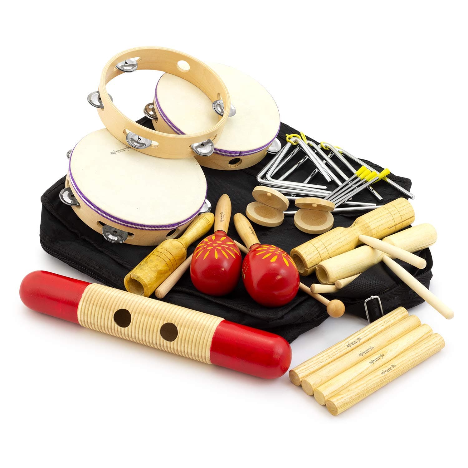 World Rhythm Percussion Set - Classroom Instruments - 17 Player Percussion Kit for Students