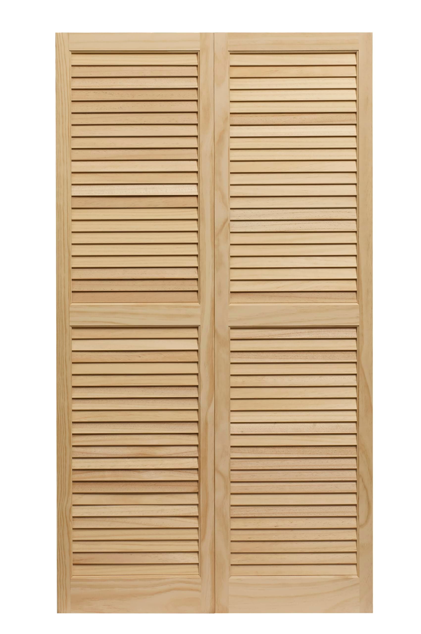 Pinecroft Shutters 15 X 63 In. - Solid Wood Louvered Shutters with Adjustable Louvers, Weather Resistant