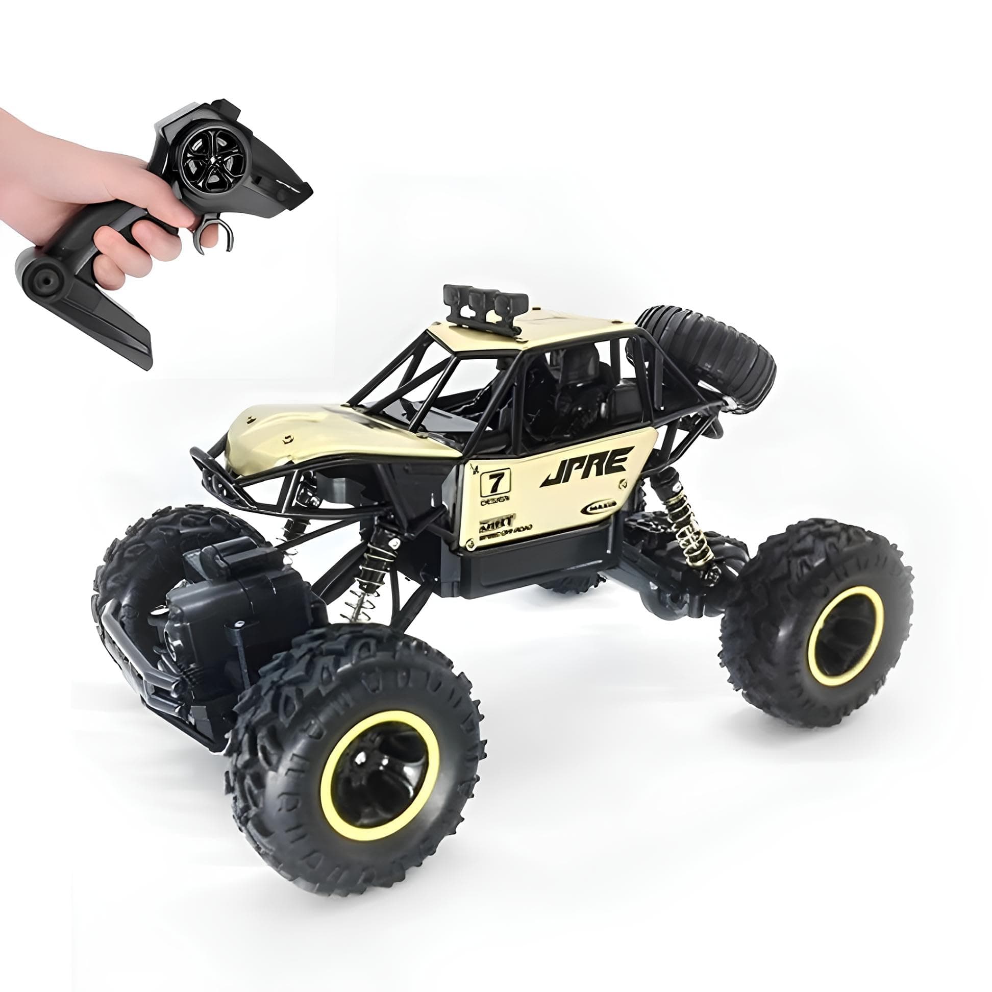 HILLSTAR 1:12 Scale Rock Crawler Remote Control Plastic Racing Car, 4 Wheel Drive Metal Alloy Body Remote Control Rock Climber High Speed Monster Car (Assorted Colour)