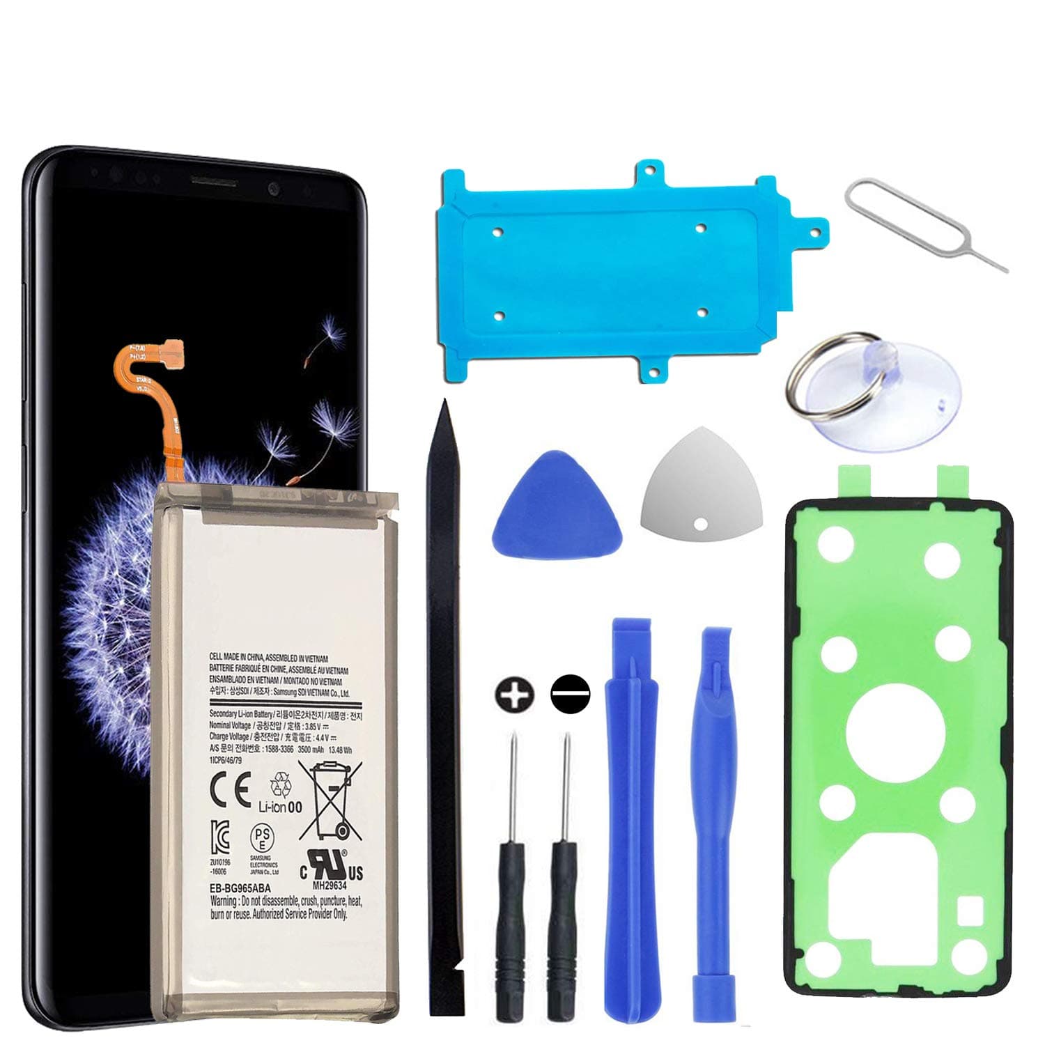 Galaxy S9 Plus Battery Replacement Kit for Samsung Galaxy S9 Plus EB-BG965 EB-BG965ABA G965U G965F G965W 3500mAh Repair Kit