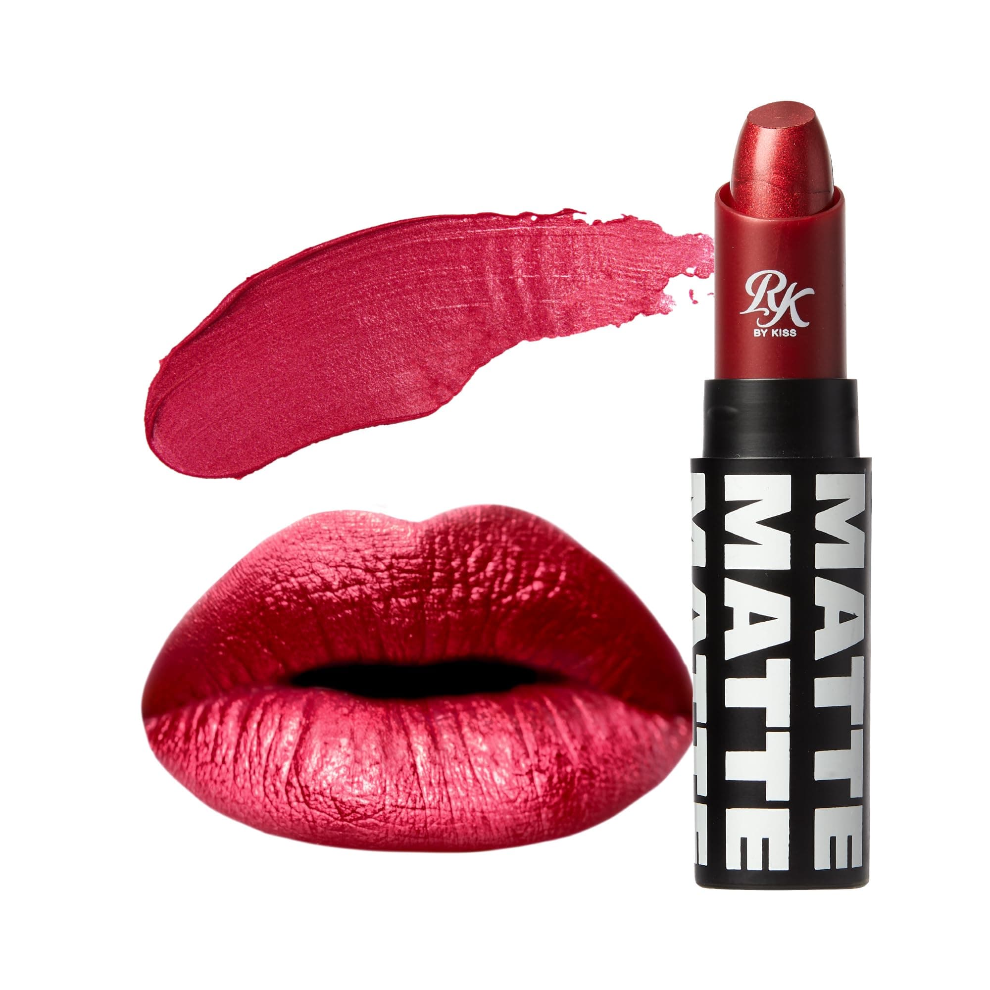 Ruby Kisses Matte Lipstick, 0.12 Ounce (Metallic Red)