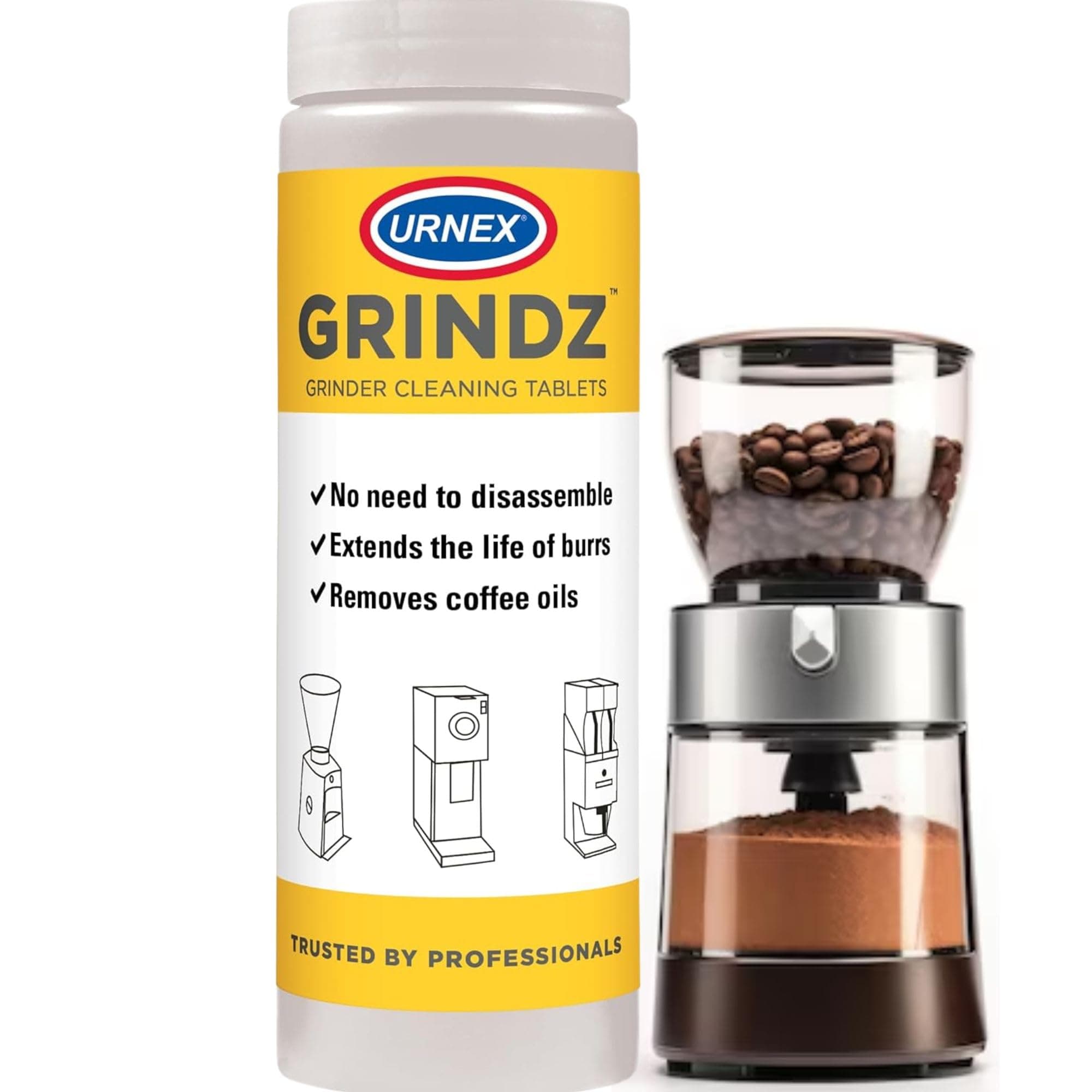 Urnex Grindz Coffee Grinder Cleaning Tablets, 430 g