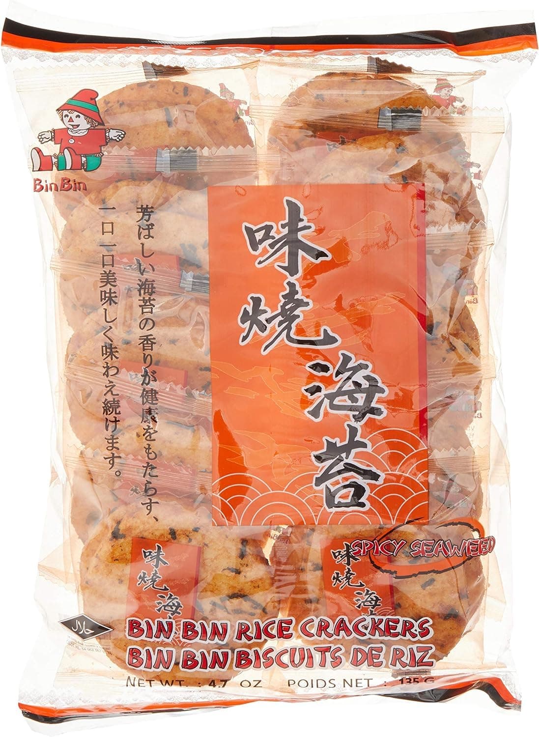 Bin Bin Spicy Seaweed Rice Crackers, 135 g