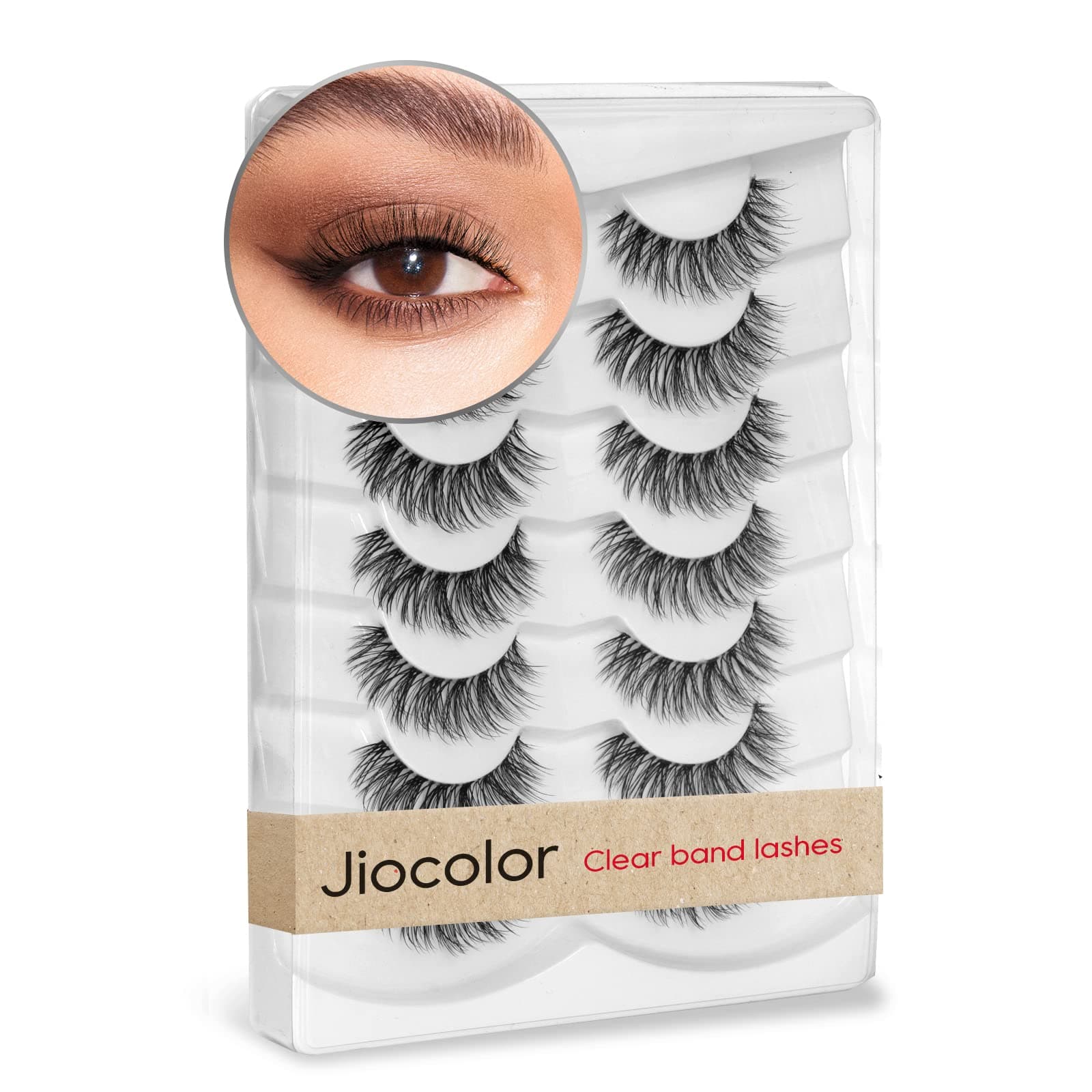 JiocolorDramatic Long Thick Faux Mink Lashes Pack Fluffy 3D Volume Eye Fake Eyelashes 7 Pairs Full Crossed Big Eye Lashes Pack DJ-31