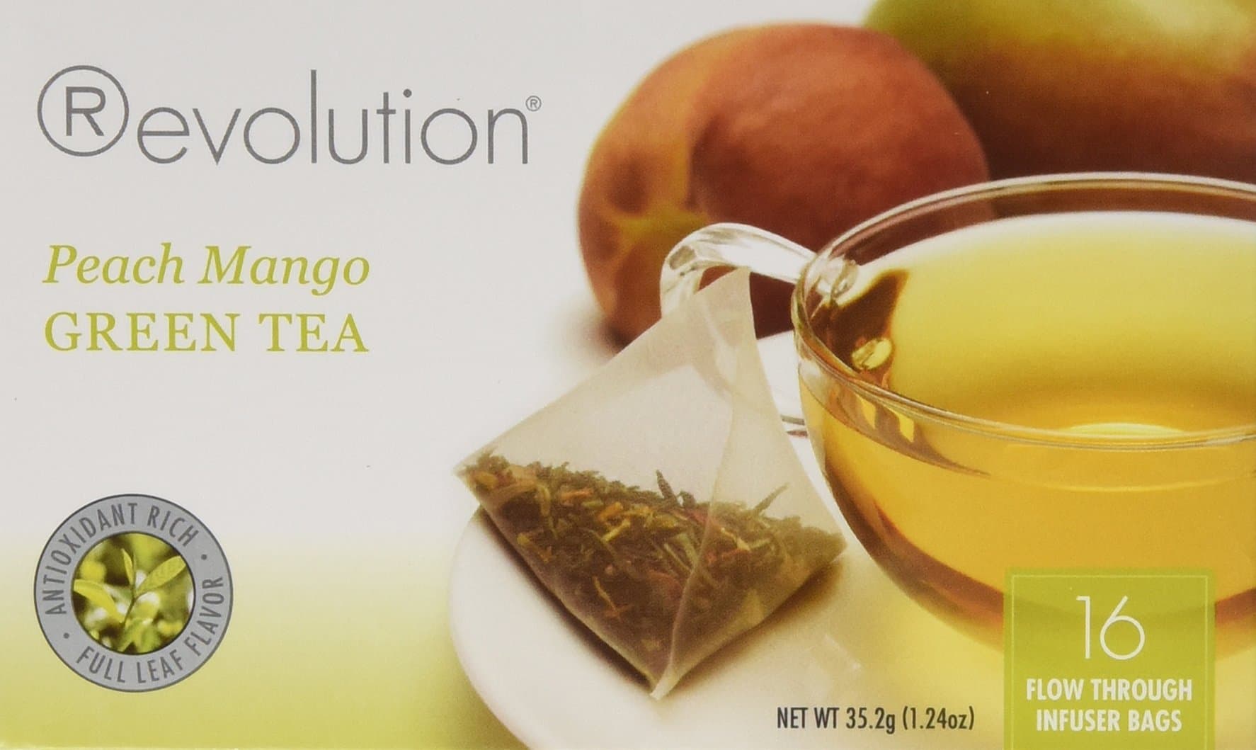 Revolution - Peach Mango Green Tea - 16 Bag (1 Pack)