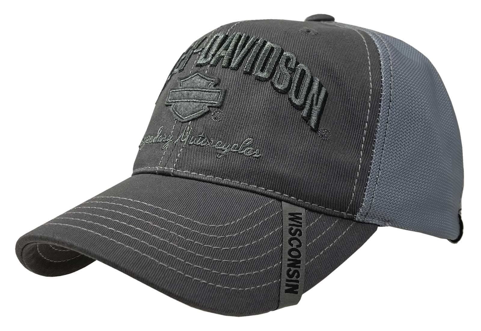 Harley-Davidson Men's Baseball Cap, H-D Bar & Shield Mesh Hat, Black BC51654