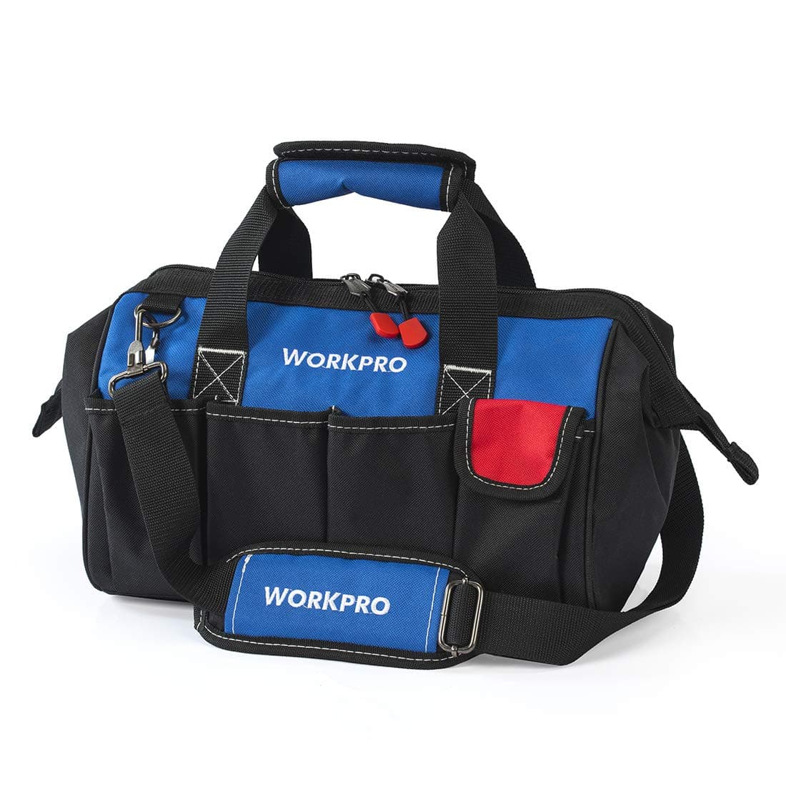 WORKPRO 14-inch Tool Bag, Multi-pocket Tool Organizer with Adjustable Shoulder Strap