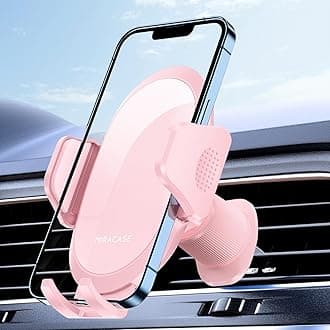 Miracase Phone Holders for Your Car with Metal Hook Clip, Cell Phone Mounts Air Vent Cell Phone Stand Car Mount, Universal Automobile Cradle Fit for iPhone Android and All Smartphones (Pink)