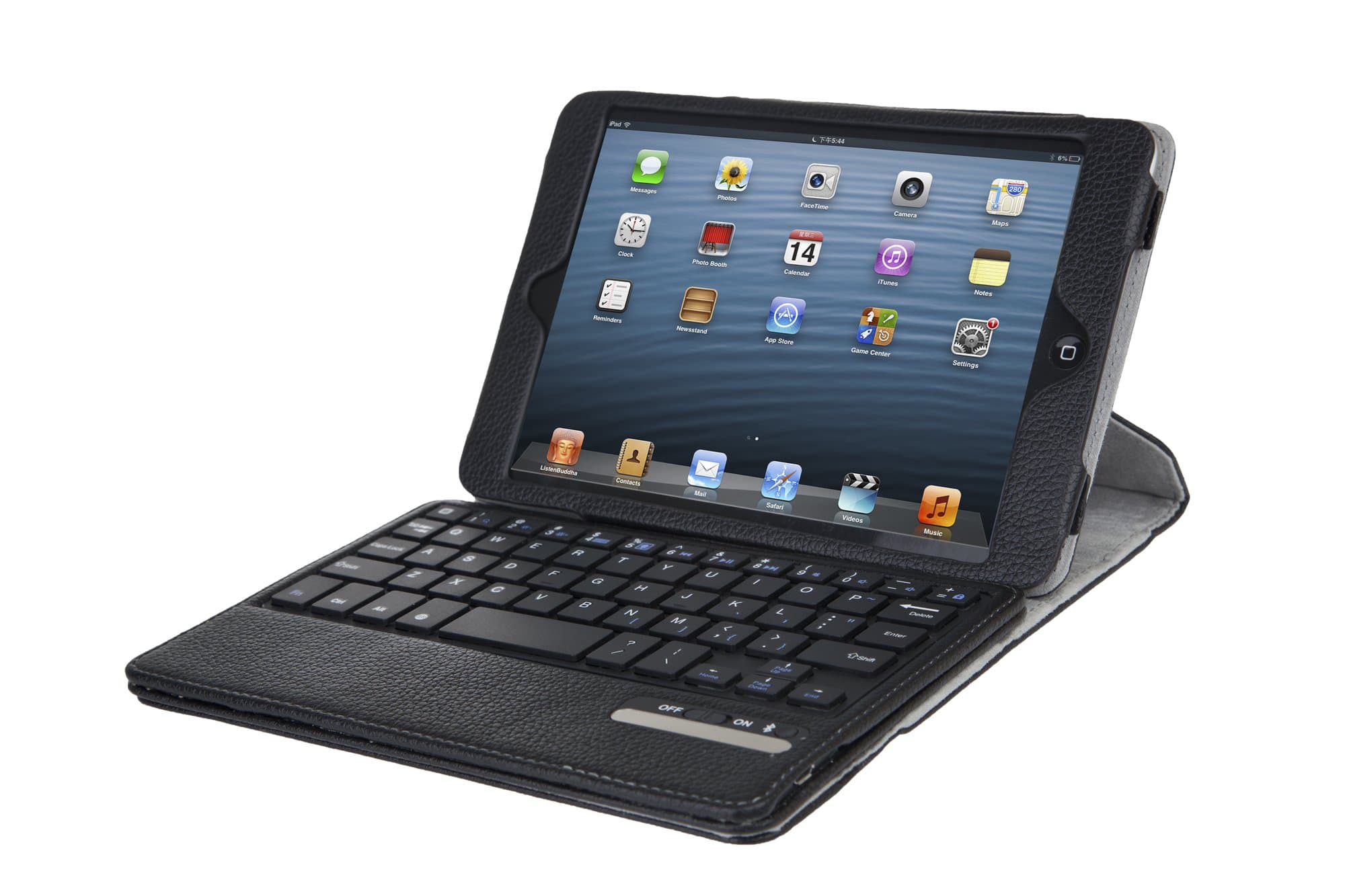 Bluetooth Keyboard case with 360 degree Rotating Screen for iPad mini (Black)