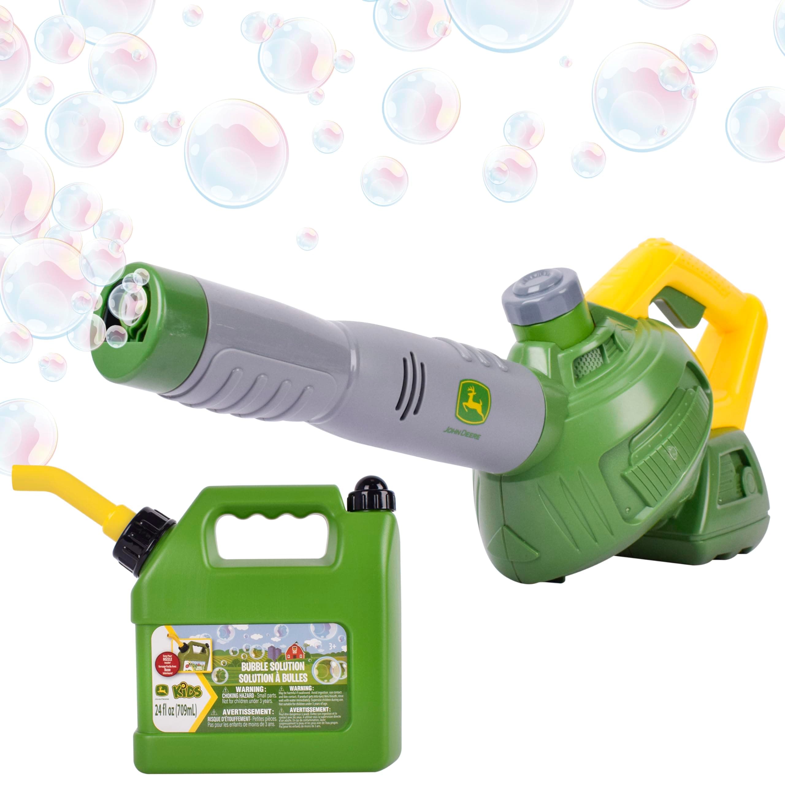 Bubble Leaf Blower Toy for Kids Includes 24oz Bubble Refill Gas Can, Outdoor Bubble Machine for Kids, Easy to Use, Outdoor Play, Great Gift Toddler 3+
