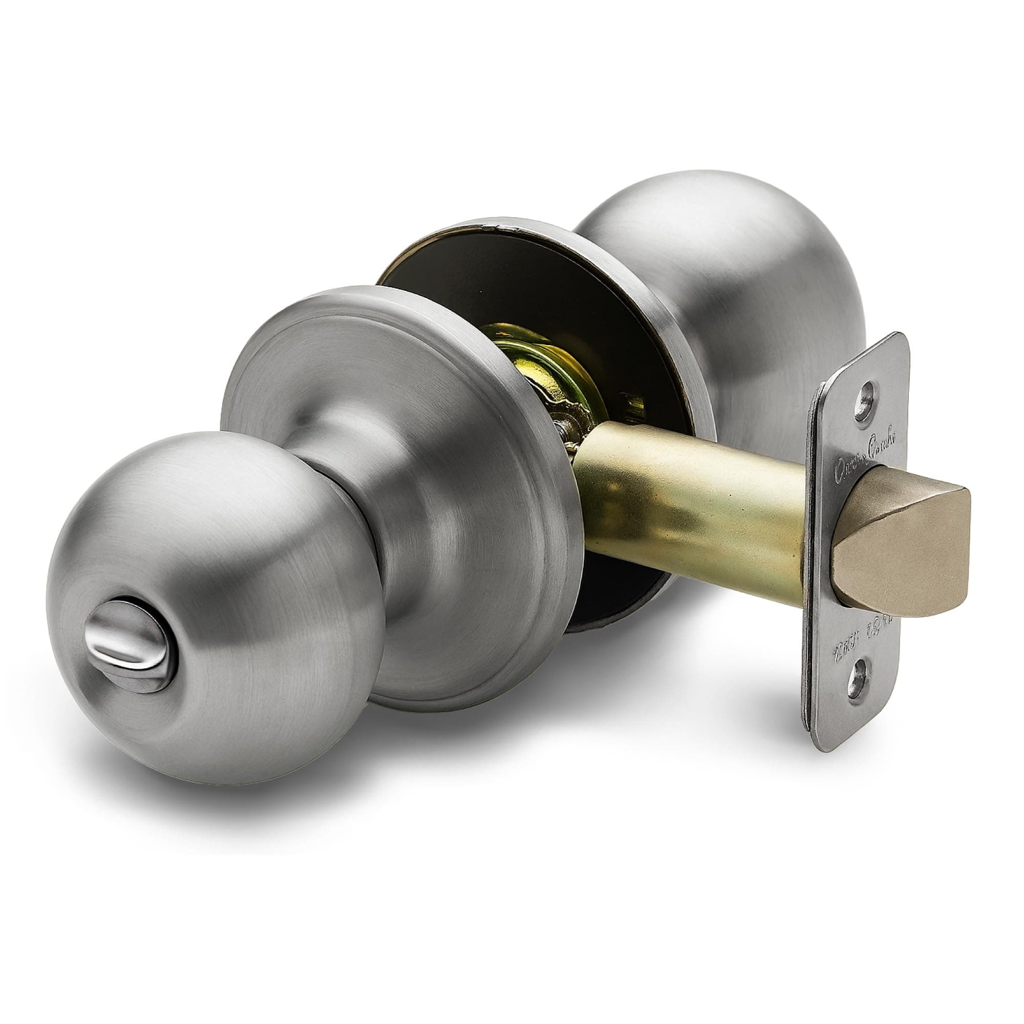 Copper Creek BK2030SS Ball Door Knob, Privacy Function, 1 Pack, Satin Stainless