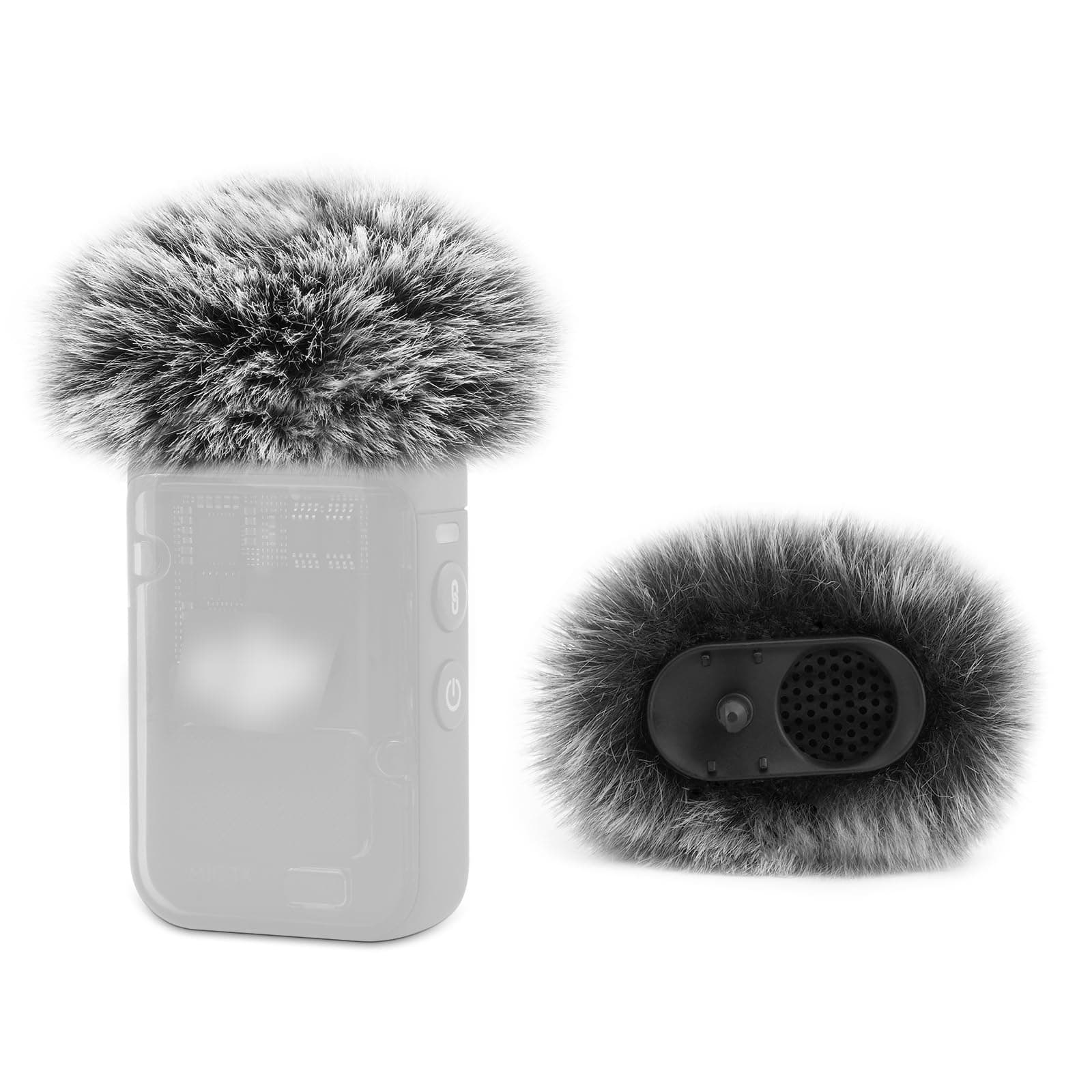 Windscreen for DJI MIC 2 / OSMO POCKET 3 Microphone Furry Wind Muff Grey Foam (Not for Dji Mic 1 Cover), 2-Pack