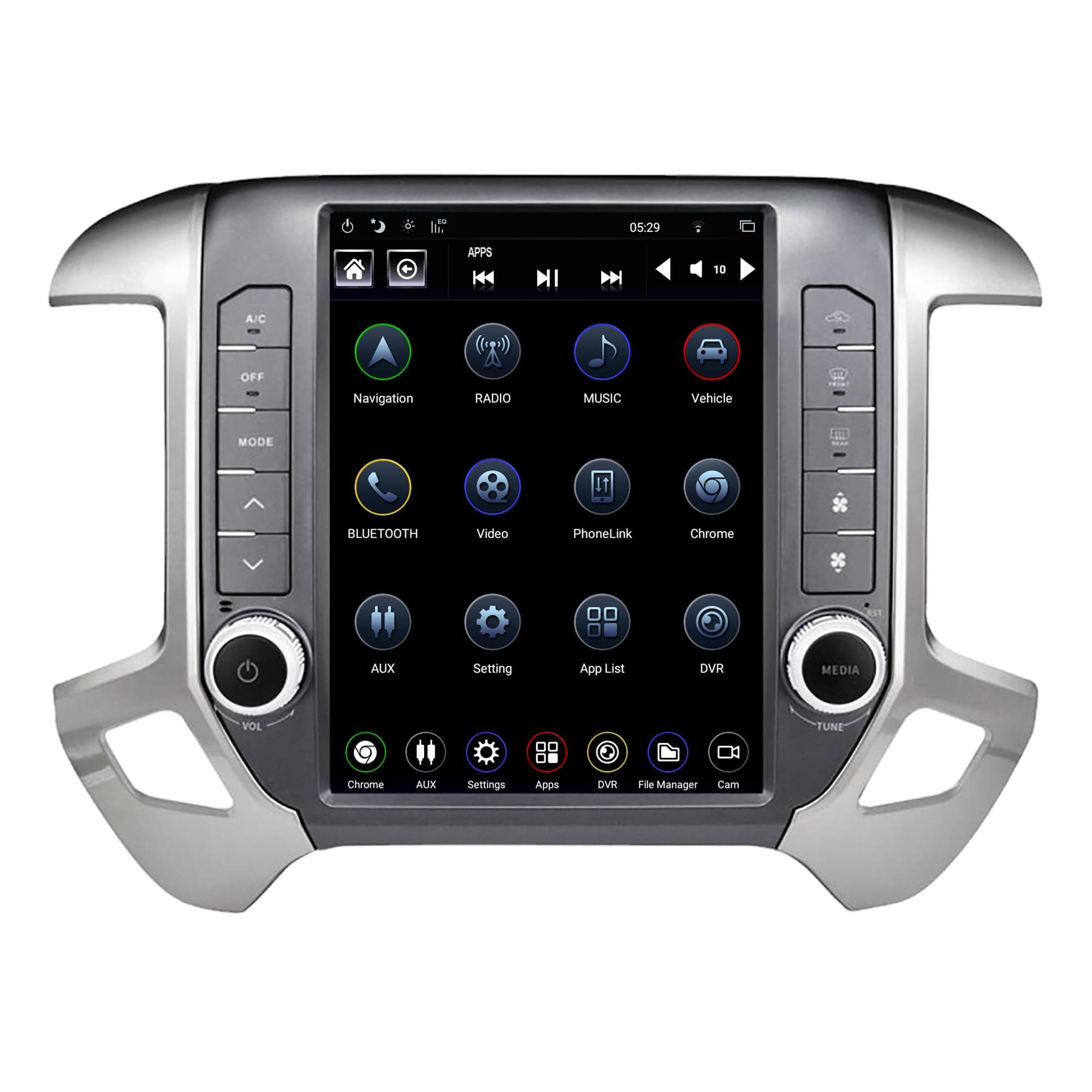 LINKSWELL Android Radio Replacement Head Unit Fits for Silverado and Sierra 2014 to 2019 Car Stereo 4GB +64GB Navigation 12.1 Inch Touchscreen with WiFi/BT TS-GMPU12-1RR-4B